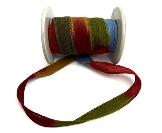 Hand dyed silk ribbons - Tapestry