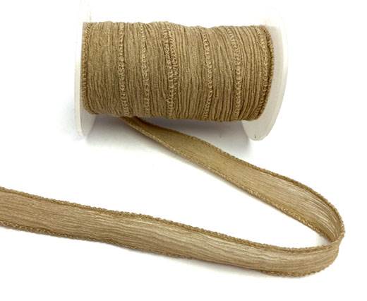 Hand dyed silk ribbons - Russet Beige
