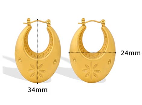 Stainless Steel Earnings - SSEAR90-PVD Gold plated
