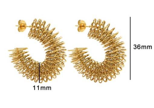 Stainless Steel Earnings - SSEAR68-PVD Gold plated