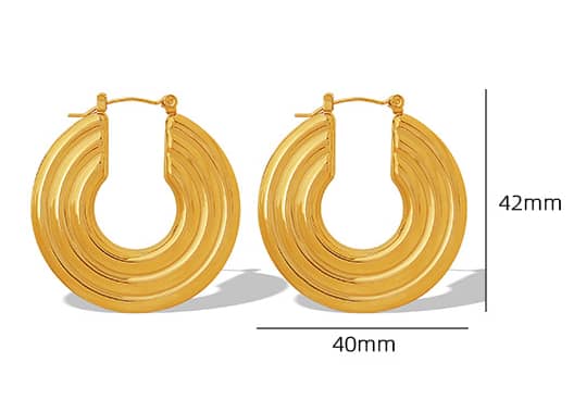 Stainless Steel Earnings - SSEAR70-PVD Gold plated