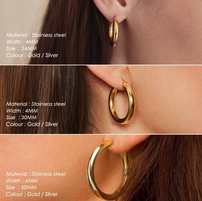 Stainless Steel Earnings - SSEAR73-PVD Gold plated
