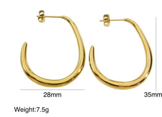 Stainless Steel Earnings - SSEAR77-PVD Gold plated