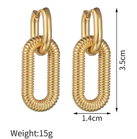 Stainless Steel Earnings - SSEAR78-PVD Gold plated