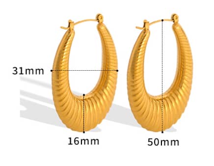 Stainless Steel Earnings - SSEAR85-PVD Gold plated