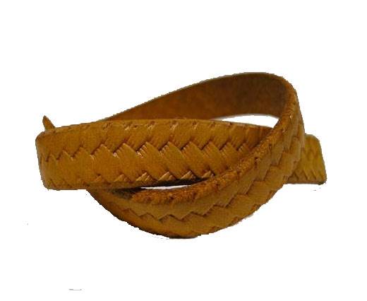 Italian Flat Leather-Braid Yellow