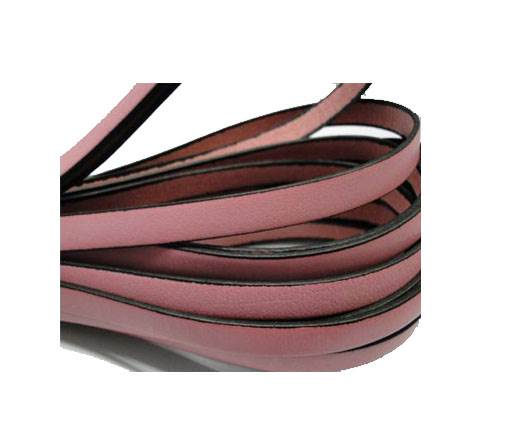 Italian Flat Leather-Black Edges - Baby Pink