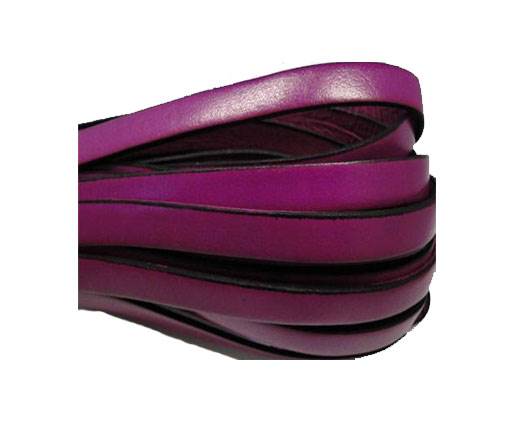 Italian Flat Leather-Black edges - Fuchsia