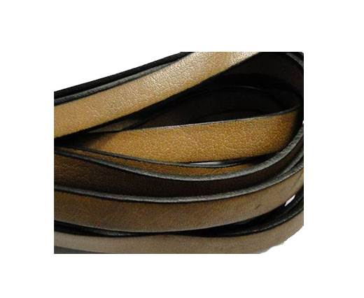 Italian Flat Leather-Black Edges - Sand