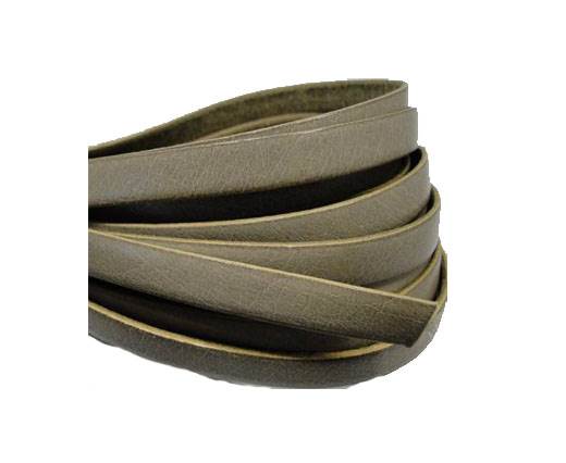 Italian Flat Leather 10mm-Natural edges - Ecru
