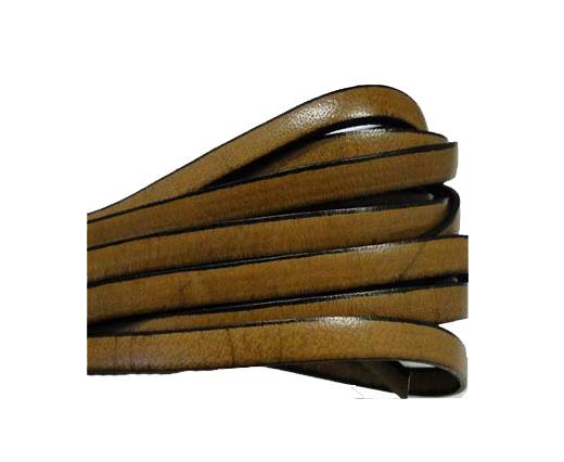 Flat leather Italian - 5 mm - Black edges - Hazelnut