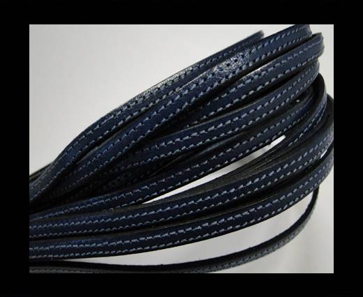 Flat leather Italian - 5 mm - Double Stitched - Black edges - Da