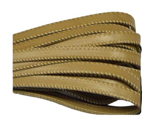 Italian Flat Leather- Side Stitched - Beige