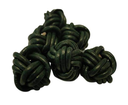 Leather Beads -12mm-Dark Green