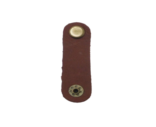 LEATHER BUTTON CLIP - COGNAC