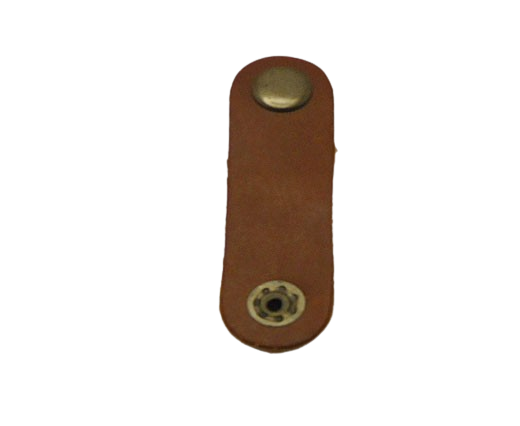 LEATHER BUTTON CLIP - LIGHT BROWN