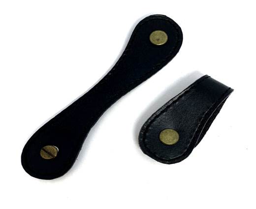 Leather Clip Style 2 Black 12cm