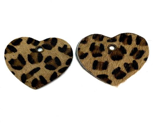 KC-Key Cord Heart Shape 8cm leopard hair-on