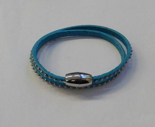 Leather Bracelets Supplies Studs Bracelet01 - Turquoise