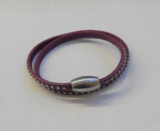 Leather Bracelets Supplies  Studs Bracelet02 - Purple
