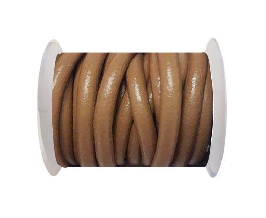 Round Leather Cord - Light Brown -5mm