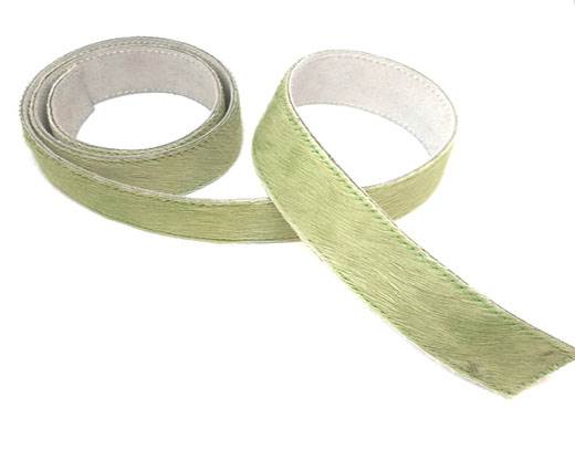 Hair-On Leather Belts-Light Green