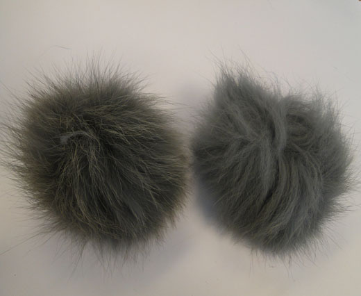 Fox Fur Pom Pom-Light Grey-10cms