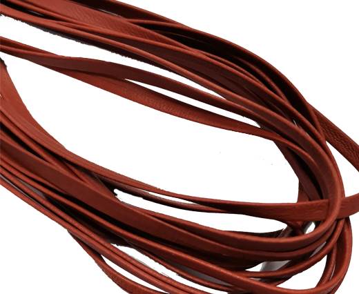 Flat Nappa Leather cords - 5mm - medium brown brick