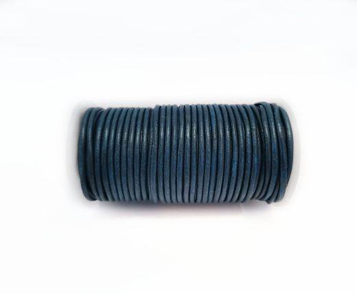 Round leather cord-2mm-Metallic Blue