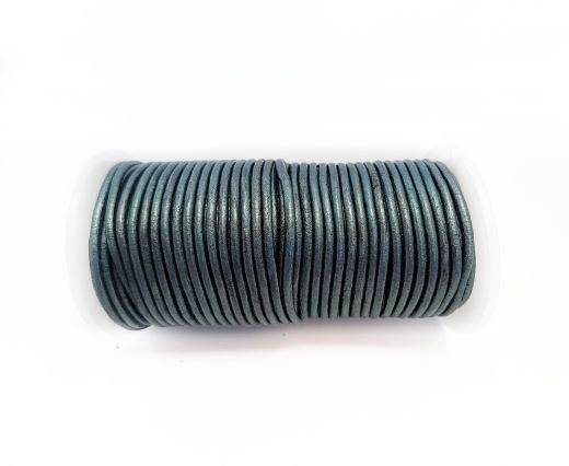 Round leather cord-2mm-Metallic Dark Blue