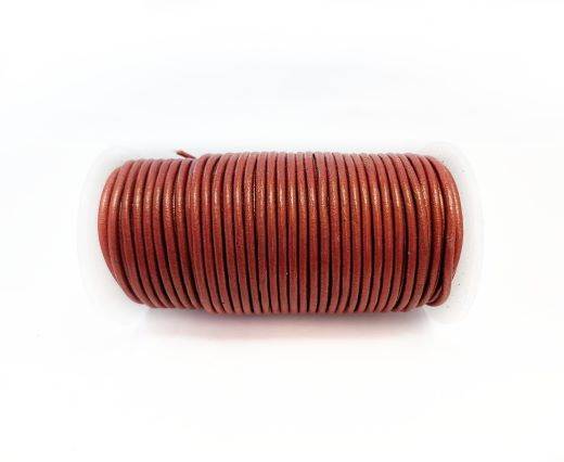 Round leather cord-2mm-Metallic Dark Orange