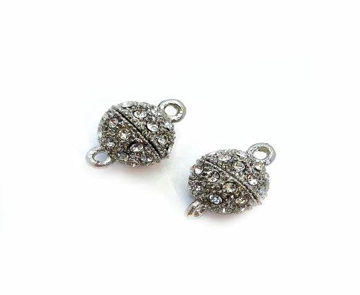 Magnetic Clasps, Zamak, Antique Silver, MG2 - 12mm 