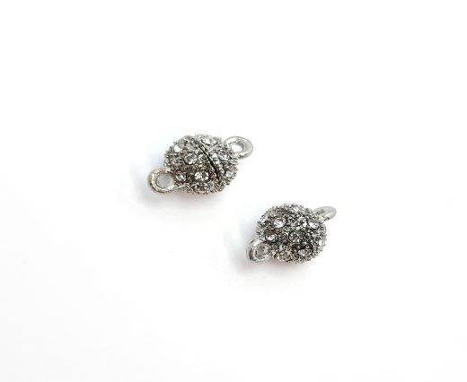 Magnetic Clasps, Zamak, Antique Silver, MG2 - 8mm 
