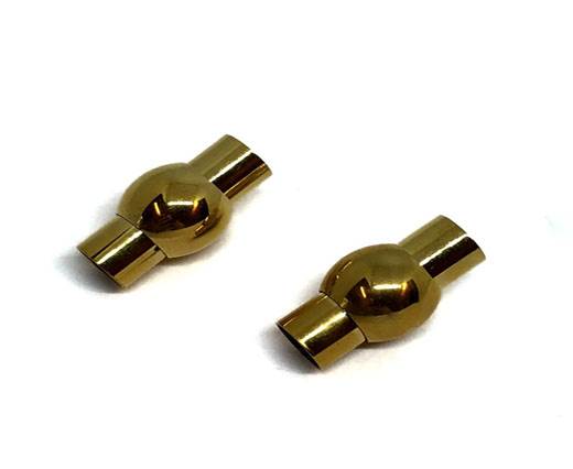 Stainless Steel Magnetic Clasp,Gold,MGST-01 6mm