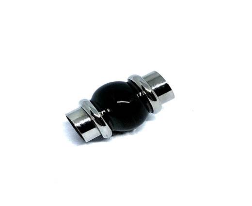 Stainless Steel Magnetic Clasp,Black + Steel,MGST-101 6mm