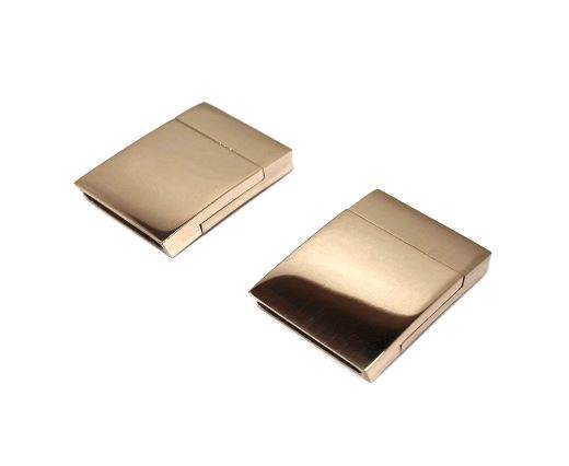 Stainless Steel Magnetic Clasp,Rose Gold,MGST-104-15*3mm