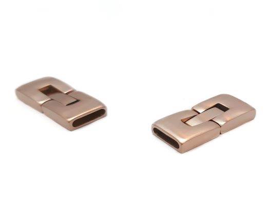 Stainless Steel Magnetic Clasp,Rose Gold Matt,MGST-14-10*2.5mm
