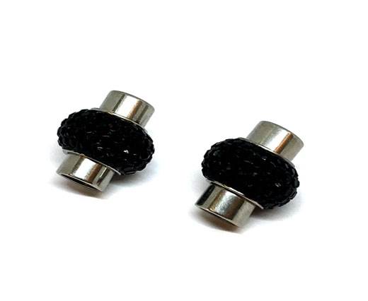 Stainless Steel Magnetic Clasp,Black Quartz,MGST-151 6mm