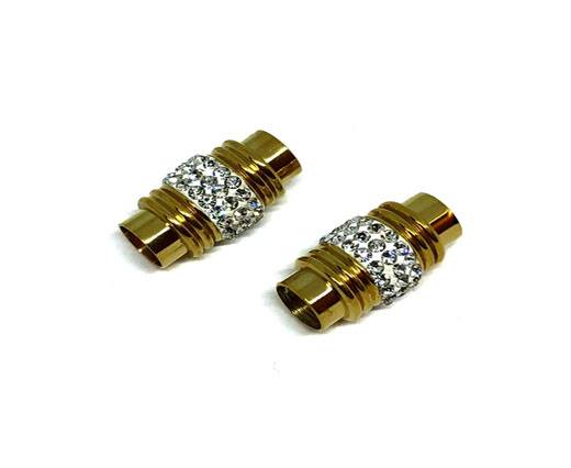 Stainless Steel Magnetic Clasp,Gold ,MGST-225 8mm