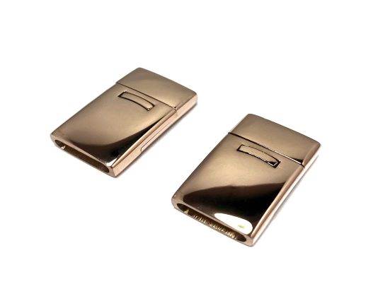 Stainless Steel Magnetic Clasp,ROSE GOLD,MGST-109-14*3,5mm