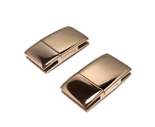 Stainless Steel Magnetic Clasp,Rose Gold,MGST-111-14*2.5mm