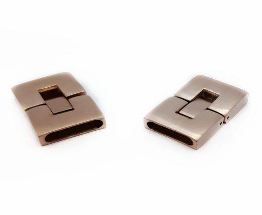 Stainless Steel Magnetic Clasp,Matt Rose Gold,MGST-14-14*3,5mm