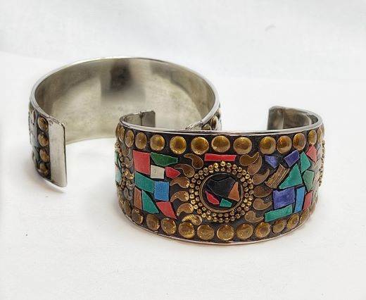 Mosaic brass cuff Style 5 - 4cm 