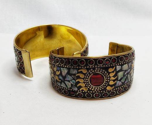 Mosaic brass cuff Style 8 - 4 cm