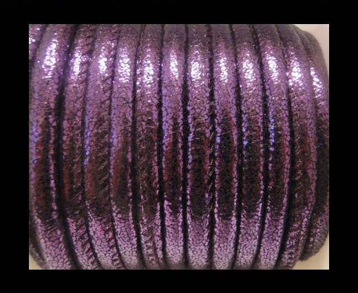 Faux nappa leather 6mm- Glitter-Purple
