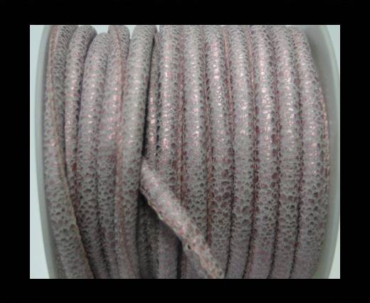 Faux nappa leather 6mm- Glitter-Metallic Snake-Pink