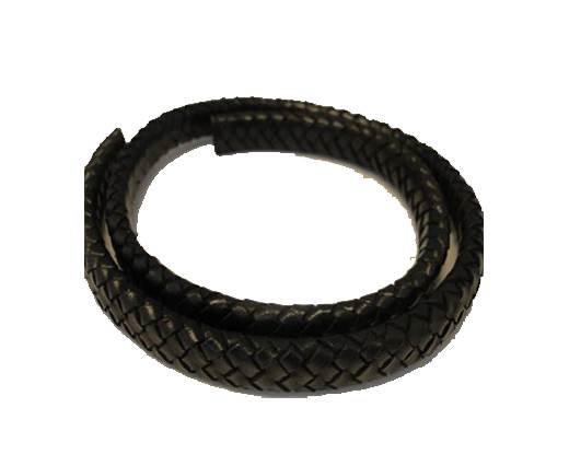 Oval Regaliz braided cords - 10mm-Olive Black