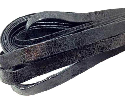 Nappa Leather Flat- Broken Paint Black-10mm