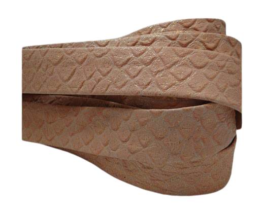 Nappa Leather Flat-snake patch style old pink-20mm