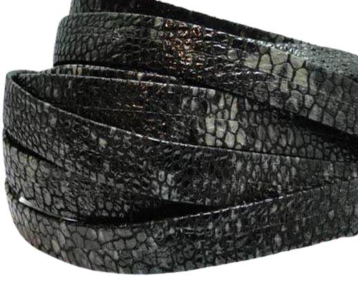 Nappa Leather Flat -10mm-Snake Patch Black